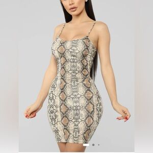 Snake Print Mini Dress